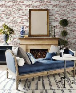 Lillian August Soho Brick Peel & Stick Wallpaper - Terra Cotta Red