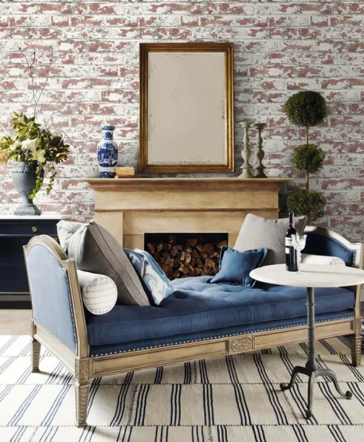 Lillian August Soho Brick Peel & Stick Wallpaper - Terra Cotta Red
