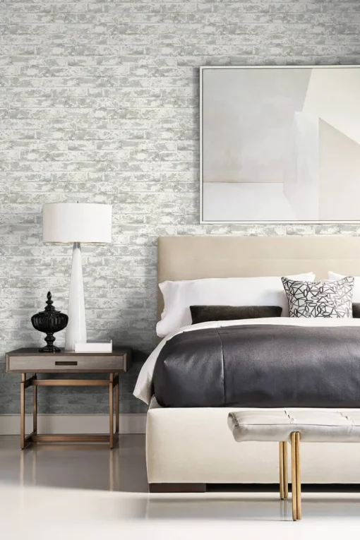 Lillian August Soho Brick Peel & Stick Wallpaper - Gray