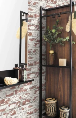 Lillian August Soho Brick Peel & Stick Wallpaper - Terra Cotta Red