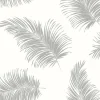 Lillian August Tossed Palm Peel & Stick Wallpaper - Alloy Gray