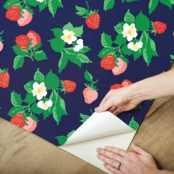Madcap Cottage Berry Nice Peel & Stick Wallpaper - Navy Blue