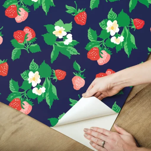 Madcap Cottage Berry Nice Peel & Stick Wallpaper - Navy Blue