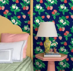 Madcap Cottage Berry Nice Peel & Stick Wallpaper - Navy Blue