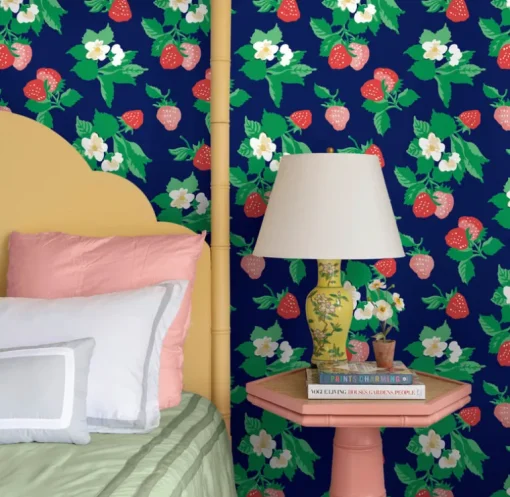 Madcap Cottage Berry Nice Peel & Stick Wallpaper - Navy Blue