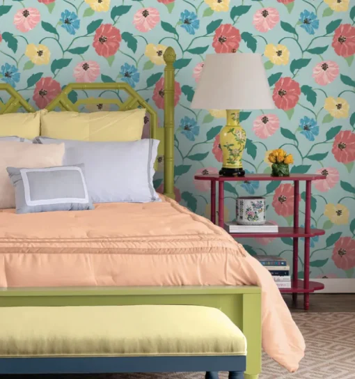 Madcap Cottage Jungle Garden Peel & Stick Wallpaper - Sky Blue