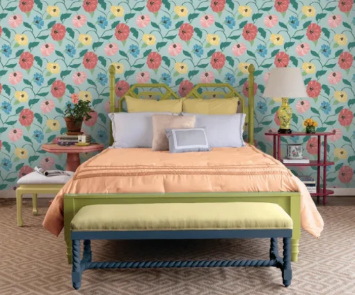 Madcap Cottage Jungle Garden Peel & Stick Wallpaper - Sky Blue