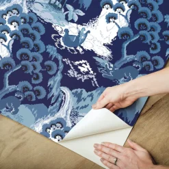 Madcap Cottage Old Peking Peel & Stick Wallpaper - Navy Blue