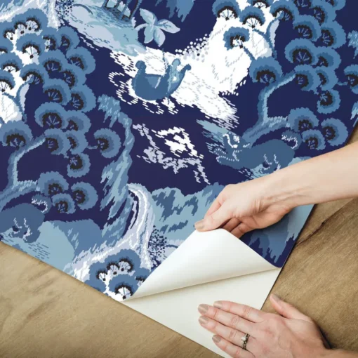 Madcap Cottage Old Peking Peel & Stick Wallpaper - Navy Blue