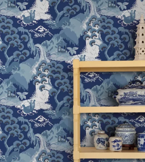 Madcap Cottage Old Peking Peel & Stick Wallpaper - Navy Blue