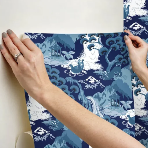 Madcap Cottage Old Peking Peel & Stick Wallpaper - Navy Blue