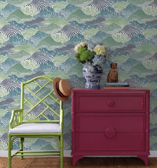 Madcap Cottage Shangri-La Peel & Stick Wallpaper - Palm Green