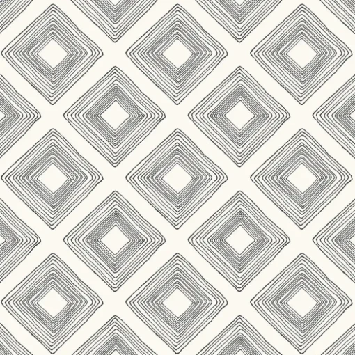 Magnolia Home Diamond Sketch Wallpaper - Gray & White