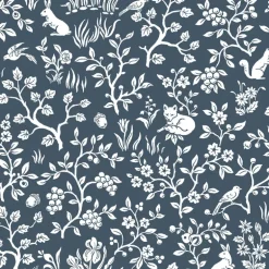 Magnolia Home Fox & Hare Wallpaper - Navy Blue