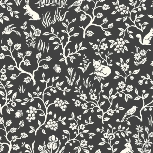 Magnolia Home Fox & Hare Wallpaper - Black