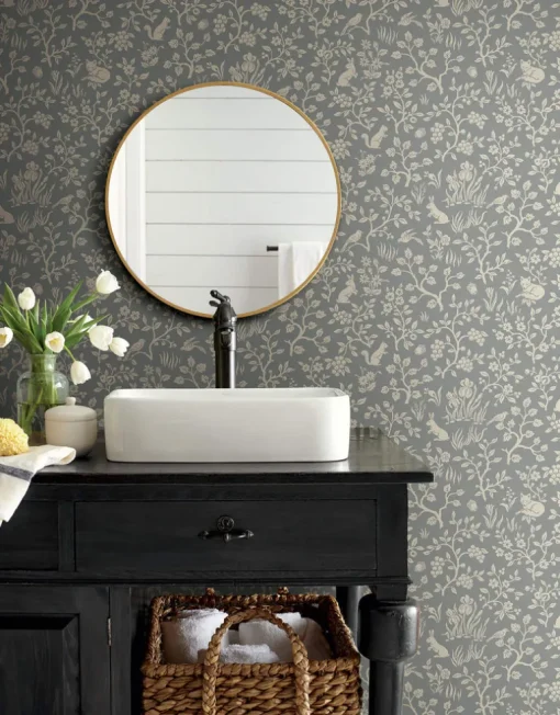 Magnolia Home Fox & Hare Wallpaper - Grey
