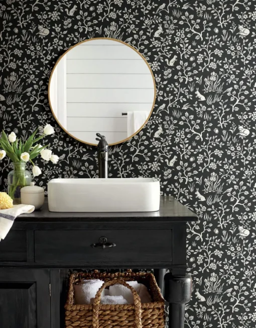 Magnolia Home Fox & Hare Wallpaper - Black