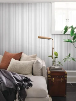Magnolia Home French Linen Stripe Wallpaper - Arctic Grey