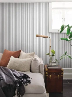 Magnolia Home French Linen Stripe Wallpaper - Charcoal