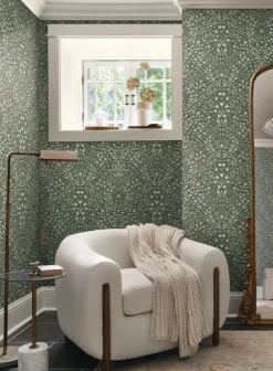 Magnolia Home Garden Terrace Wallpaper - Olive