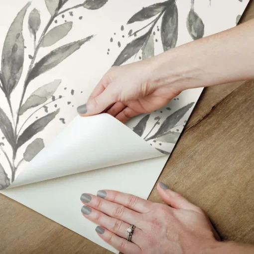 Magnolia Home Olive Branch Peel & Stick Wallpaper - Charcoal