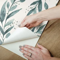 Magnolia Home Olive Branch Peel & Stick Wallpaper - Teal