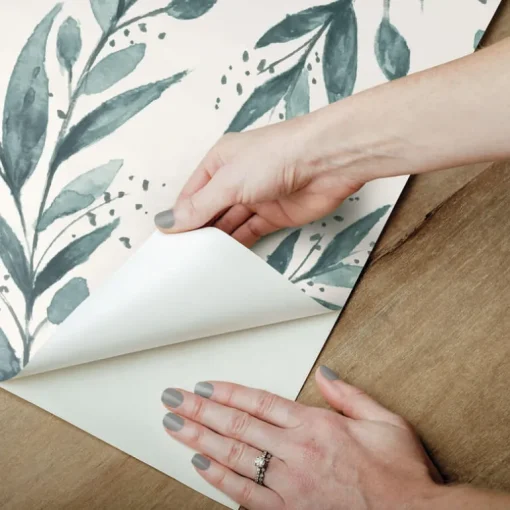 Magnolia Home Olive Branch Peel & Stick Wallpaper - Teal