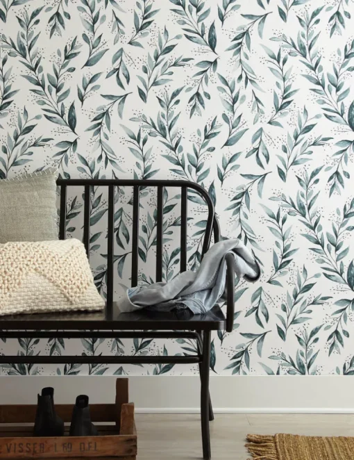 Magnolia Home Olive Branch Peel & Stick Wallpaper - Teal
