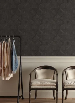 Magnolia Home Open Sheet Parquet Wallpaper - Black