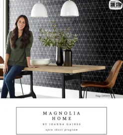 Magnolia Home Open Sheet Parquet Wallpaper - Black