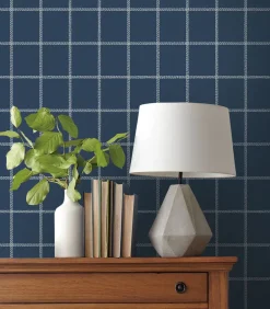 Magnolia Home Sunday Best Wallpaper - Navy Blue