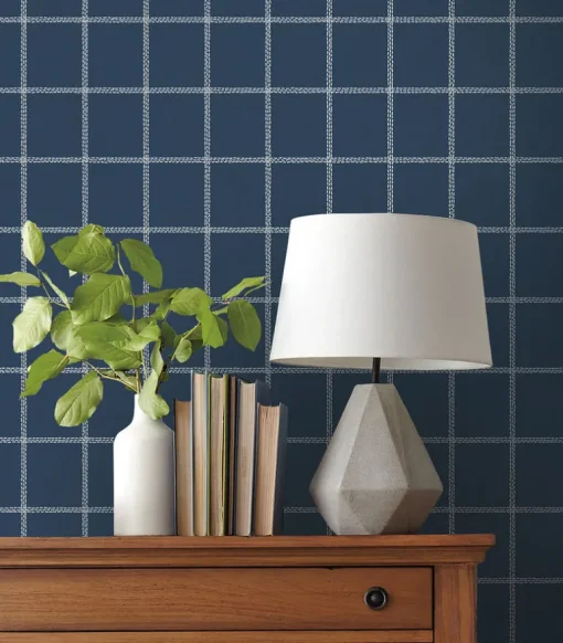 Magnolia Home Sunday Best Wallpaper - Navy Blue