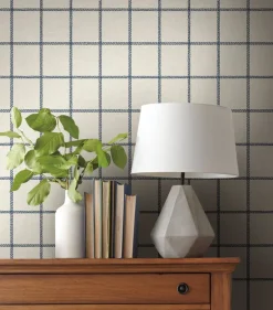 Magnolia Home Sunday Best Wallpaper - White & Blue