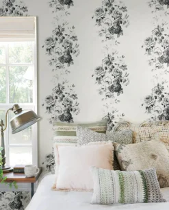 Magnolia Home Tea Rose Peel & Stick Wallpaper - Black & White