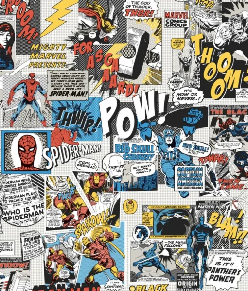 Marvel Comic Book Pow! Wallpaper - Multi Color