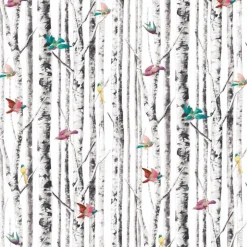 Mayflower Bird Song Peel & Stick Wallpaper - Black & White