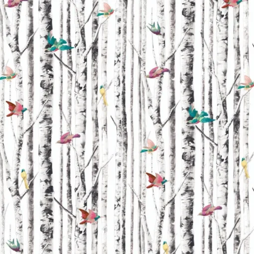 Mayflower Bird Song Peel & Stick Wallpaper - Black & White
