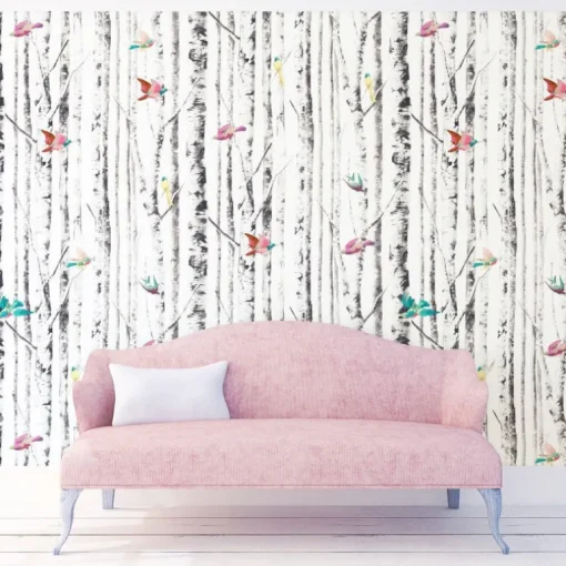 Mayflower Bird Song Peel & Stick Wallpaper - Black & White