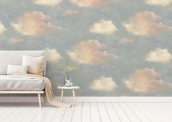 Mayflower Westerly Clouds Peel & Stick Wallpaper - Blue & Pink