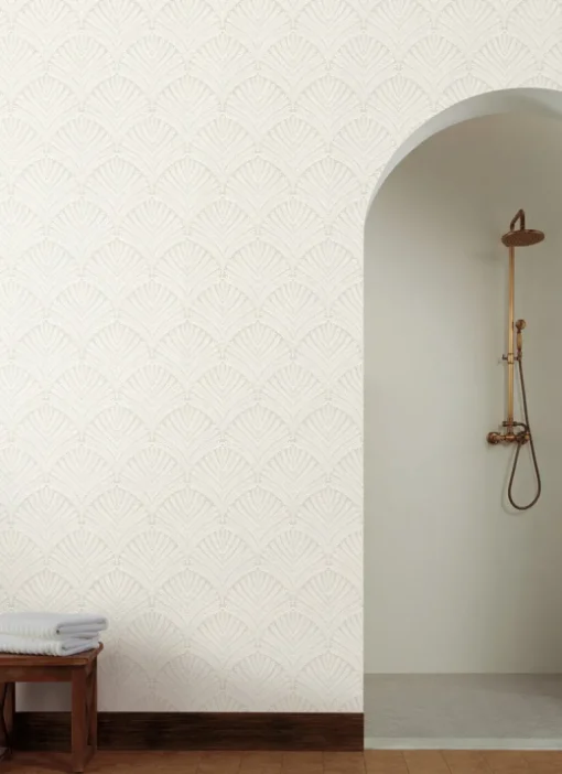 Mediterranean Beachcomber Wallpaper - White