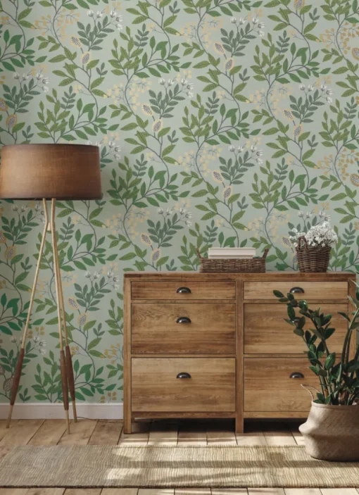 Mediterranean Eden Retreat Wallpaper - Green