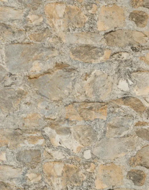 Mediterranean Field Stone Wallpaper - Brown