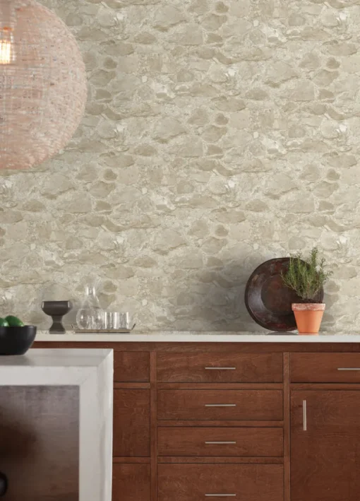 Mediterranean Field Stone Wallpaper - Brown