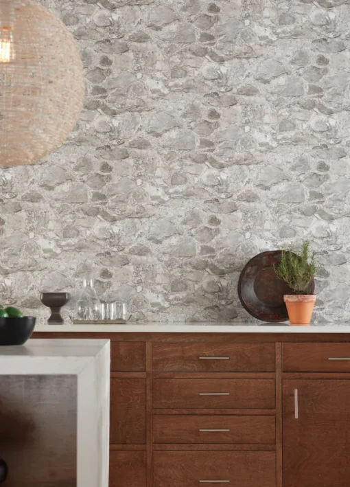 Mediterranean Field Stone Wallpaper - Gray
