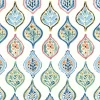 Mediterranean Marketplace Motif Wallpaper - Blue
