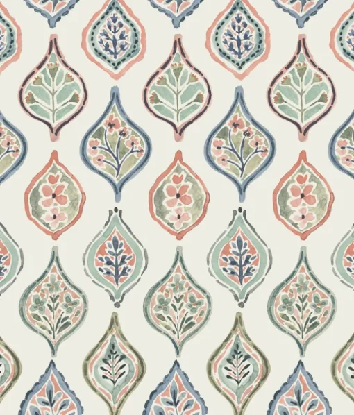 Mediterranean Marketplace Motif Wallpaper - Green