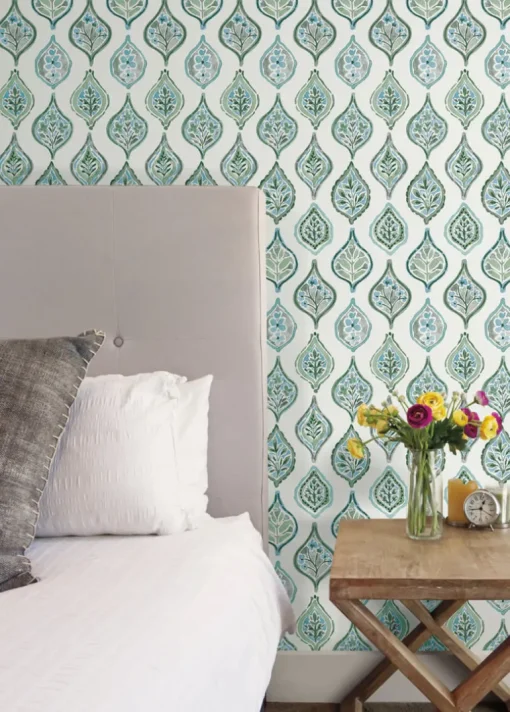 Mediterranean Marketplace Motif Wallpaper - Green
