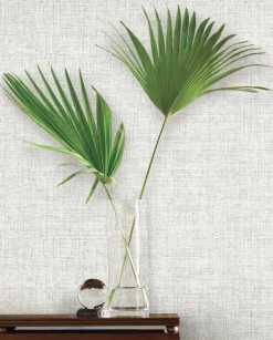 Mediterranean Papyrus Weave Wallpaper - Gray