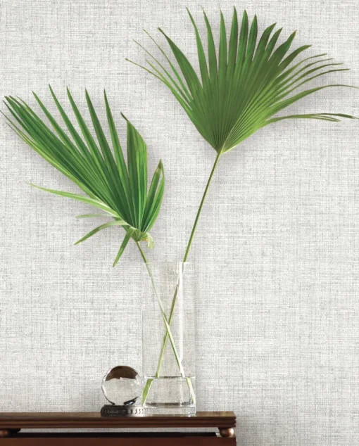 Mediterranean Papyrus Weave Wallpaper - Gray