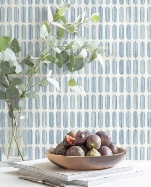 Mediterranean Petite Pergola Wallpaper - Blue